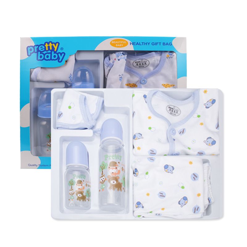 Baby clothing PP standard mouth bottle set 5-piece accessory gift box