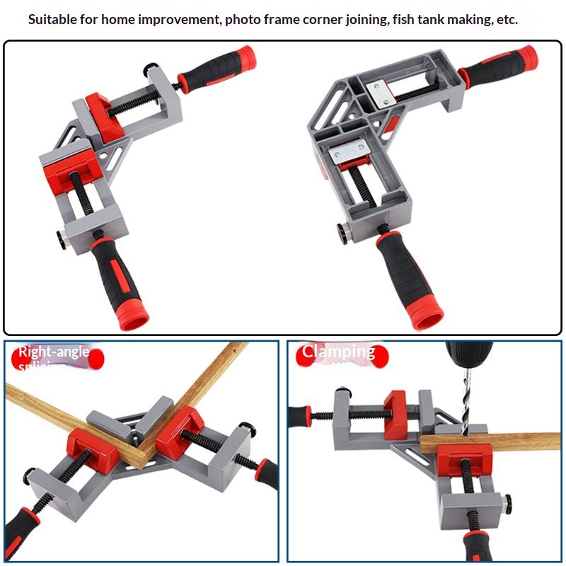 Double-handled right-angle pliers, quick-release flat-jaw pliers, woodworking right-angle clamp, 90-degree fixing device, small bench vise, welding clamp, welding pressing clamp