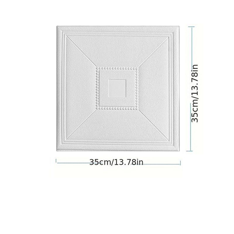 10 Pcs 35cm x 35cm Waterproof and moisture-proof self-adhesive ceiling wallpaper, wall decoration stickers, foam wall stickers, and headboard upholstered wallpaper