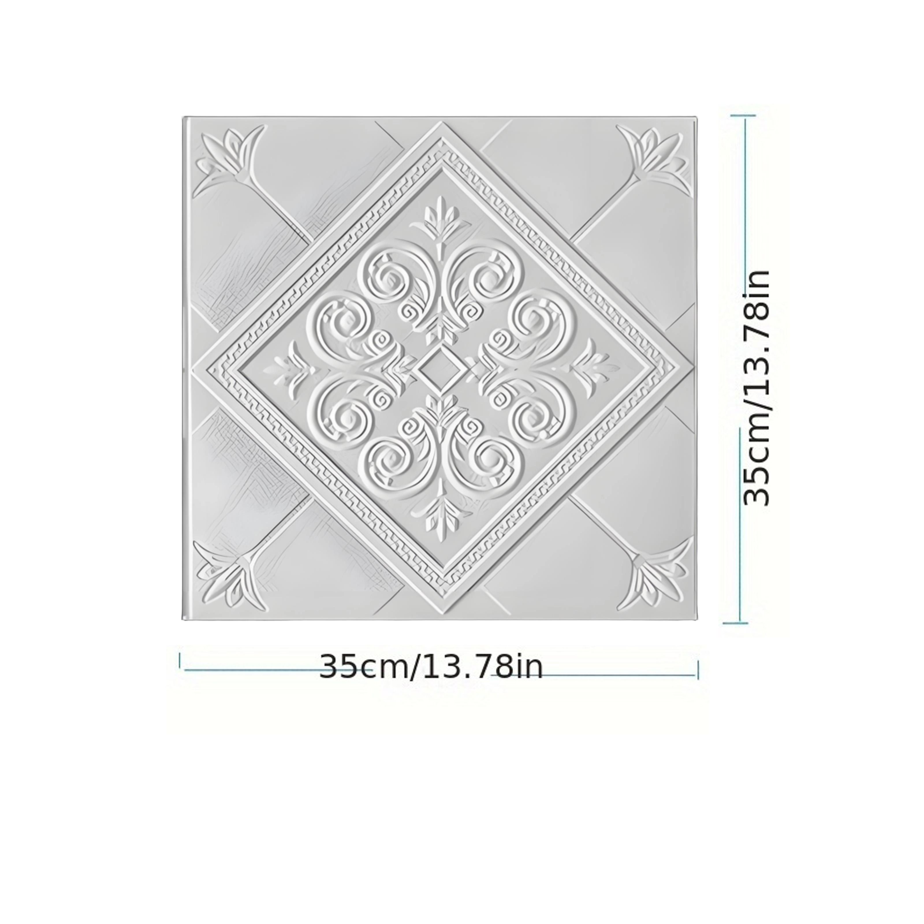 10 Pcs 35cm x 35cm Waterproof and moisture-proof self-adhesive ceiling wallpaper, wall decoration stickers, foam wall stickers, and headboard upholstered wallpaper