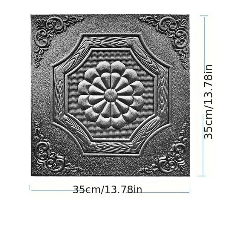 10 Pcs 35cm x 35cm waterproof and moisture-proof self-adhesive foam wallpaper for ceilings, walls, and headboards