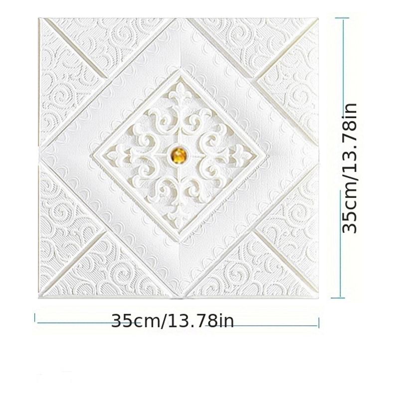 10 Pcs 35cm x 35cm waterproof and moisture-proof self-adhesive foam wallpaper for ceilings, walls, and headboards