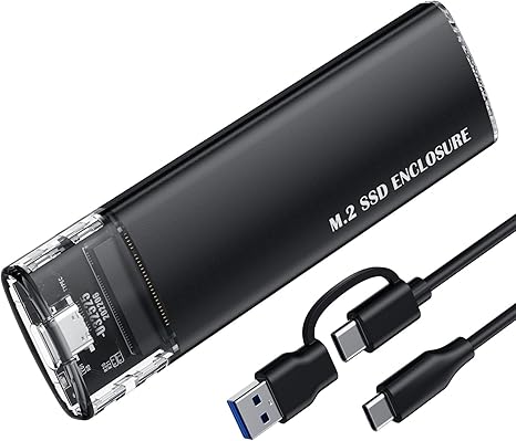 M.2 NVMe SSD Enclosure USB 3.1 Type C | 10Gbps High-Speed External SSD Case, Aluminum Portable NVMe Housing with USB-C Interface for Windows, MacBook, Linux & Android Devices