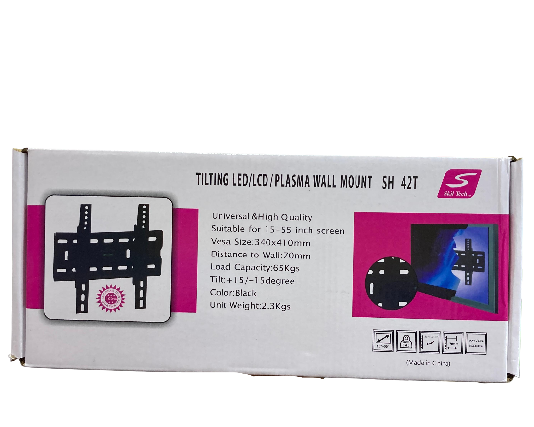 Tilting TV Wall Mount Bracket for 15-55 Inch LED LCD Plasma Flat Screen TVs | Universal VESA 75x75 to 400x400 | Low Profile Slim Fit | Max Load 45kg