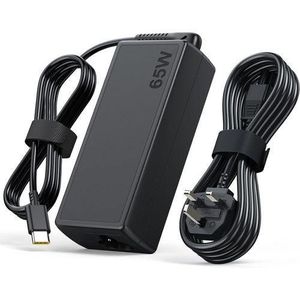 Lenovo 65W USB-C Laptop Charger Adapter Fast Charging Compact Power Supply Universal Compatibility Safe Reliable Durable Lightweight Portable Design
