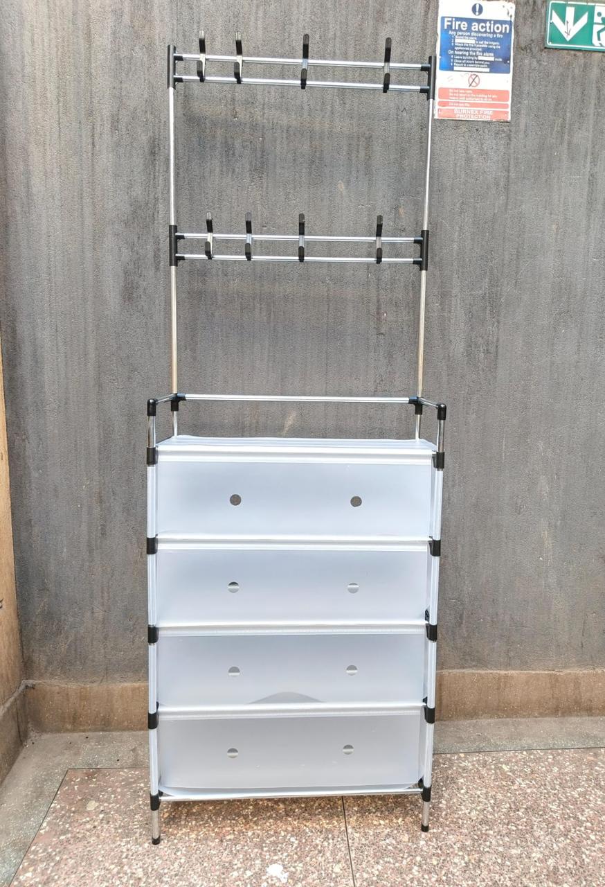 6 LAYER ENCLOSED SHOE RACK/ ORGANIZER - Durable, Affordable, Perfect for you, Extra storage space, Portable .