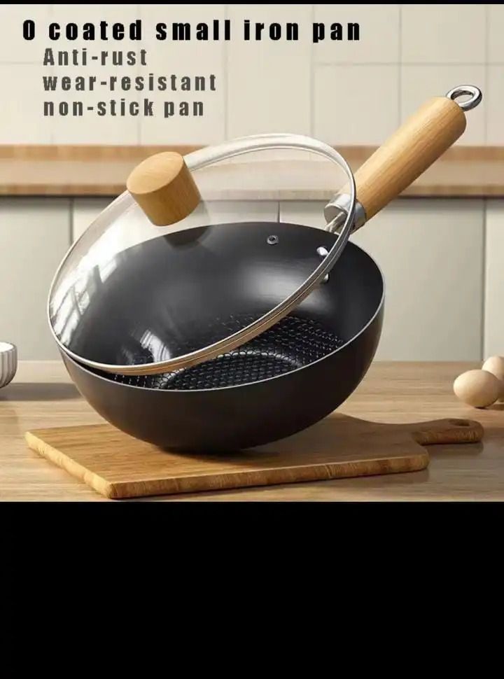 🔅🪄EMBRACE THE LATEST TREND 🪄🔅Non-Stick Wok Deep Frying Pan With Glass Lid Cover.Non Stick surface inside and outside DURABLE, LIGHTWEIGHT & NO HOT SPOTS - Quarter-inch thick, 2500-ton forged