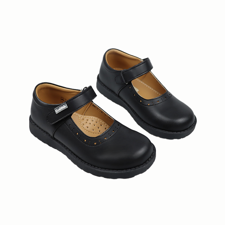 Crabkids Black Girls School Shoes – Comfortable & Durable