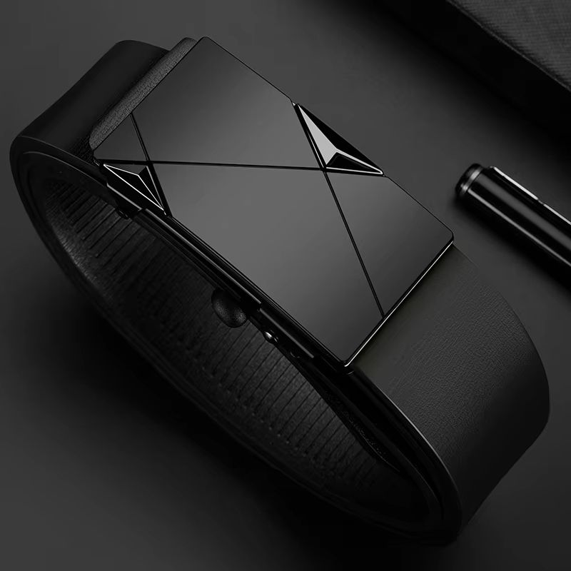 Men's automatic buckle belt leather brand premium belt