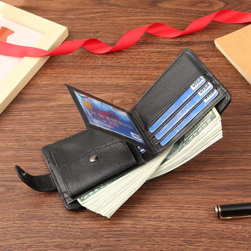 Men's wallet leather zipper wallet men's ultra-thin card high-quality men's short multi card wallet zero wallet