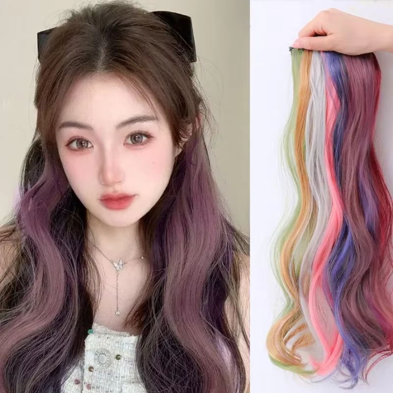 2pcs/set Sweet Kids Girl Wigs Hair Clip Cute Cool Candy Color Braid Wigs Hair Pin Hanging Ears Hair Dyeing Wig Headwear
