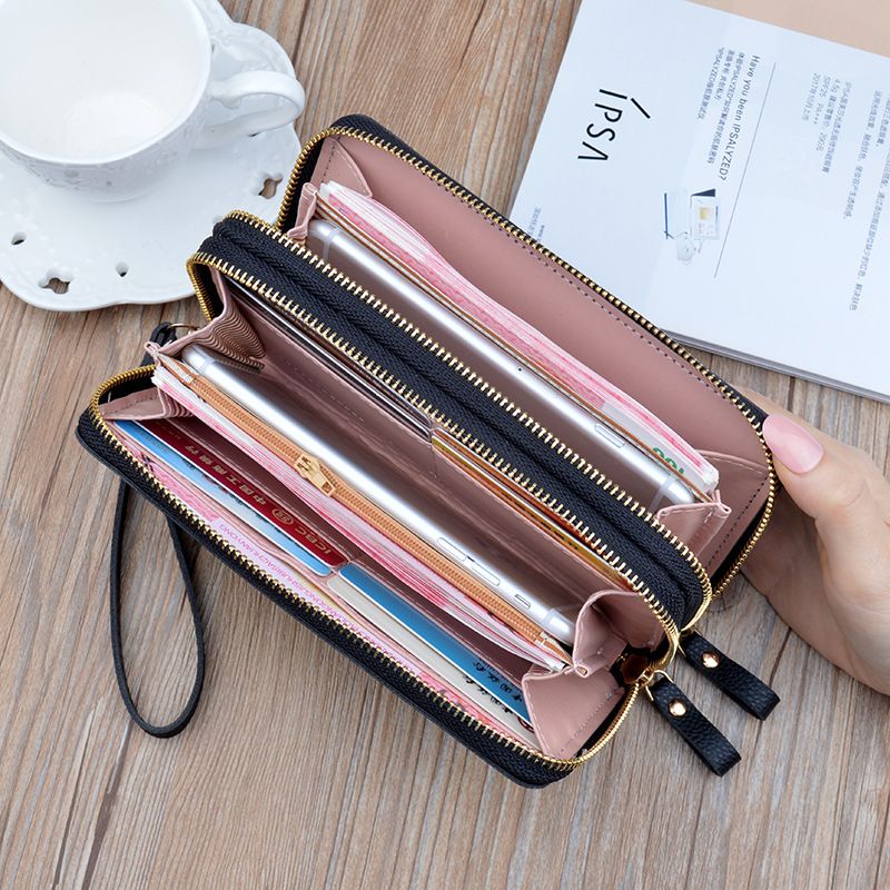 Long Women's Wallet Female Purses Tassel Coin Purse Card Holder Wallets Double Zipper Pu Leather Clutch Luxury Money Phone Bag