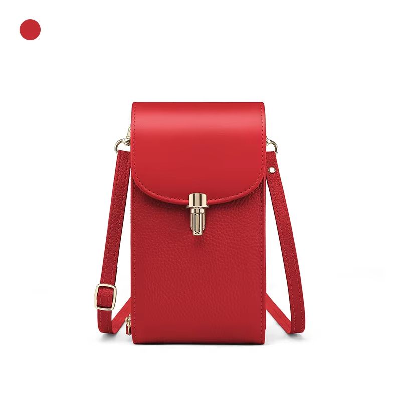 Leather phone bag, crossbody bag, women's shoulder phone bag, mini shoulder bag, ID bag, zipper bag, simple and versatile mini bag, shoulder bag