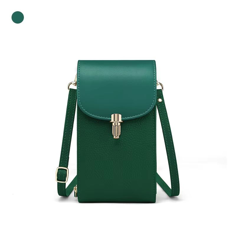 Leather phone bag, crossbody bag, women's shoulder phone bag, mini shoulder bag, ID bag, zipper bag, simple and versatile mini bag, shoulder bag