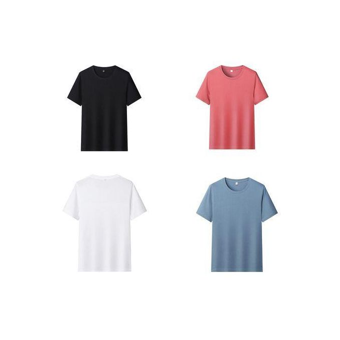 4 IN 1 SET PLAIN ROUND NECK T-SHIRT PLAIN TEES PURE COTTON