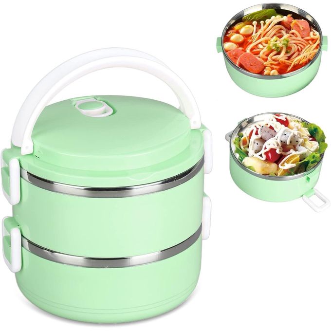 Hot Sale 2-Layer Thermal Insulated Stackable Lunch Box – 304 Stainless Steel Round Bento Food Container, Leakproof Sealed Design, Heat Retention Food Carrier for School, Office, Travel, Outdoor Meals