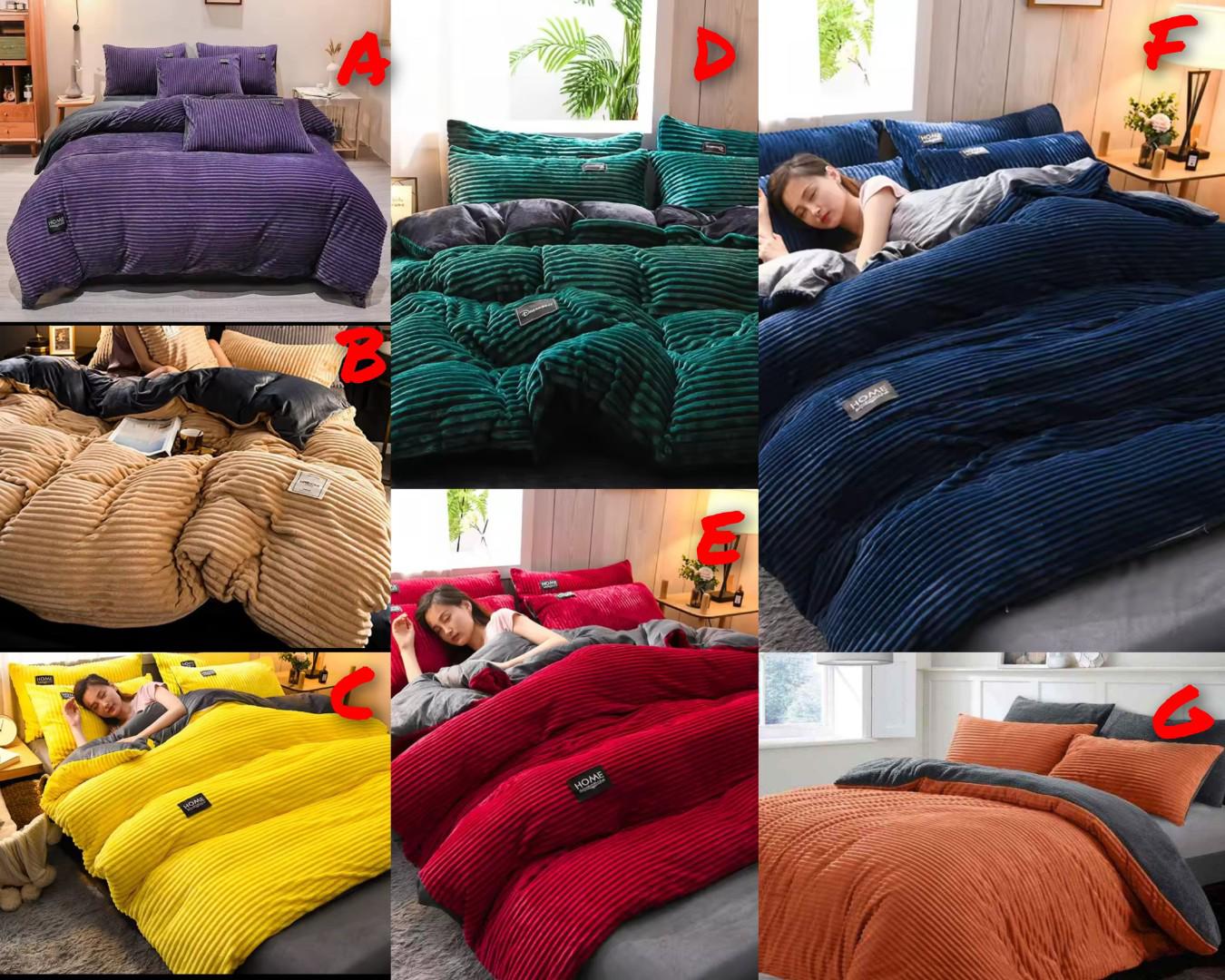 Grey 6*7 Velvet Duvet 4pcs Set Duvet + Bedsheet + 2 Pillow Cases