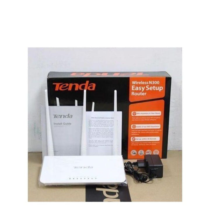 OFFER Tenda F3 N300 High-Performance 300Mbps Wireless Router - Broadcom Chip, WIFI Stable & Fast Computers Accessories PC Phones Networking Product