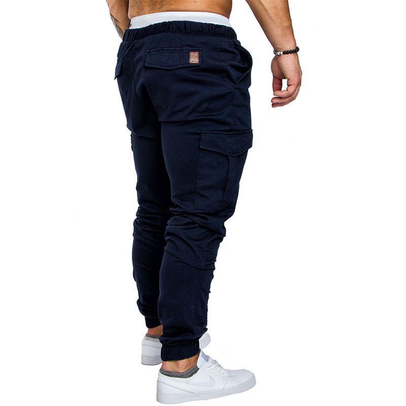 Men Pants Thin Fashion Casual Jogger Pants 2020 Streetwear Cargo Pants Men's Multi-pockets Trousers Fitness Gyms Sweatpants Mens Light Blue M