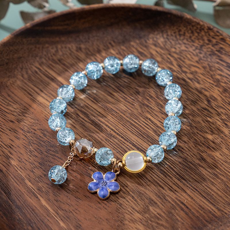 4*Sets Fashion Firecracker Crystal Flower Bracelet China-Chic Moonlight Stone Tassel Colorful Flower Hand String Scenic Spot Hot Selling Jewelry Gift
