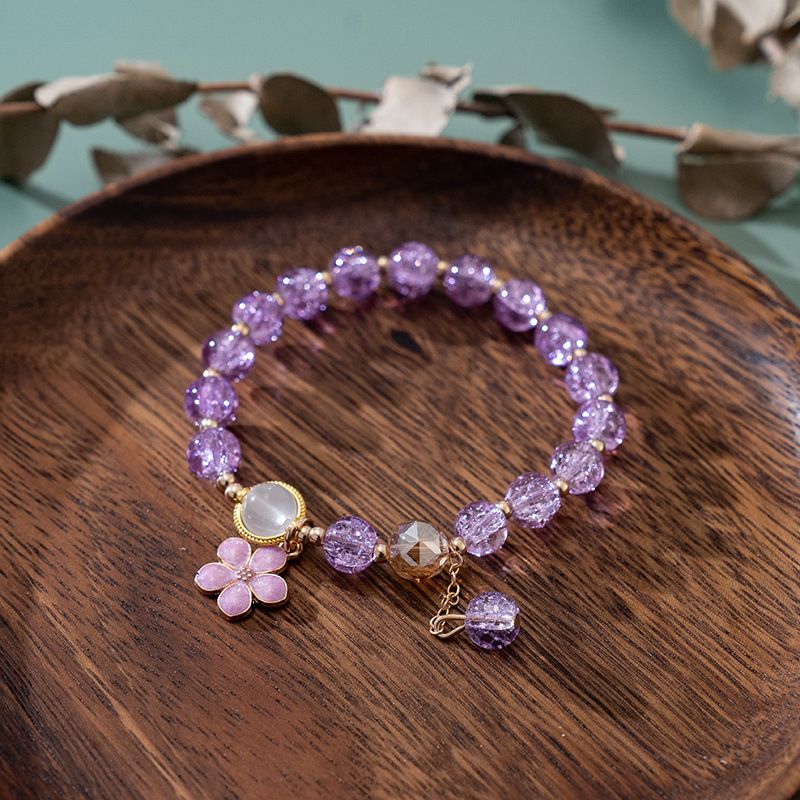 4*Sets Fashion Firecracker Crystal Flower Bracelet China-Chic Moonlight Stone Tassel Colorful Flower Hand String Scenic Spot Hot Selling Jewelry Gift