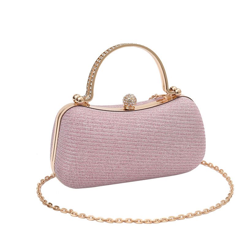 New Fashion Chain Handbag Banquet Bag Single Shoulder Cross Shoulder Small Square Bag Unique Handheld Mouth Gold Bag