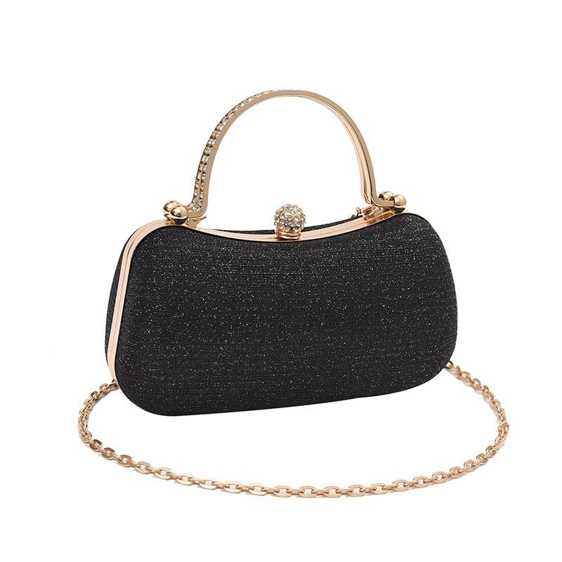 New Fashion Chain Handbag Banquet Bag Single Shoulder Cross Shoulder Small Square Bag Unique Handheld Mouth Gold Bag