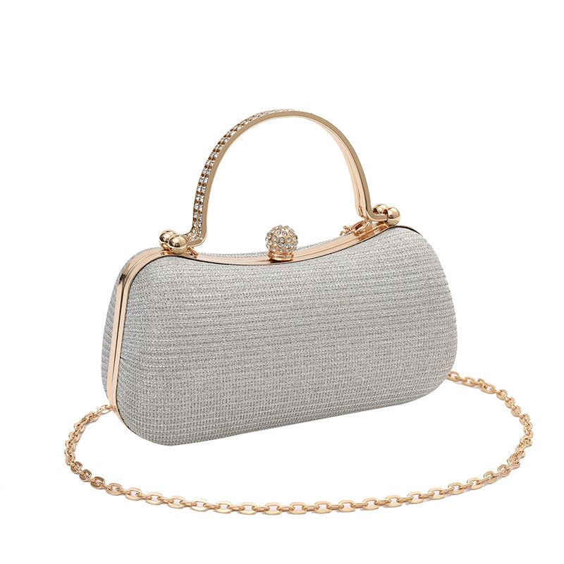 New Fashion Chain Handbag Banquet Bag Single Shoulder Cross Shoulder Small Square Bag Unique Handheld Mouth Gold Bag