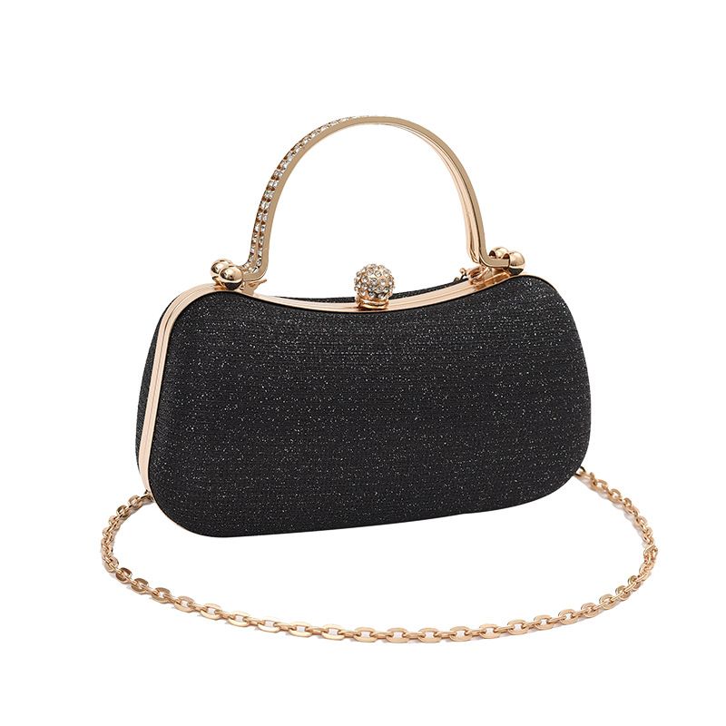 New Fashion Chain Handbag Banquet Bag Single Shoulder Cross Shoulder Small Square Bag Unique Handheld Mouth Gold Bag