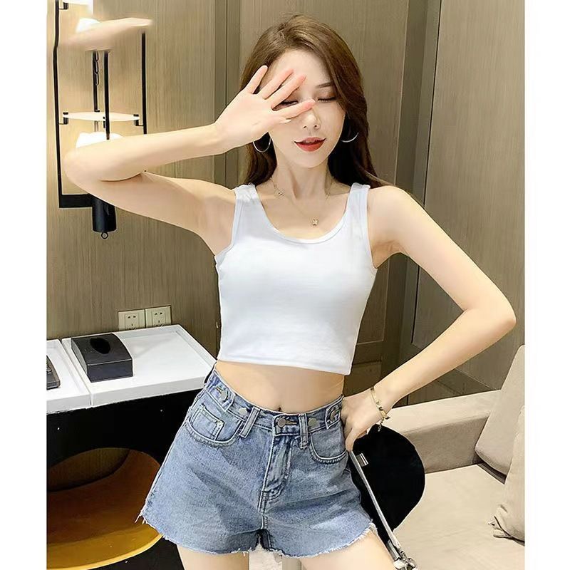 One piece dropshipping 2024 summer new vest women's suspender versatile short sexy crop top women wholesale