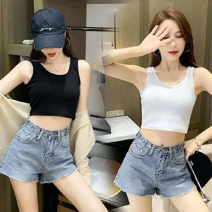 One piece dropshipping 2024 summer new vest women's suspender versatile short sexy crop top women wholesale