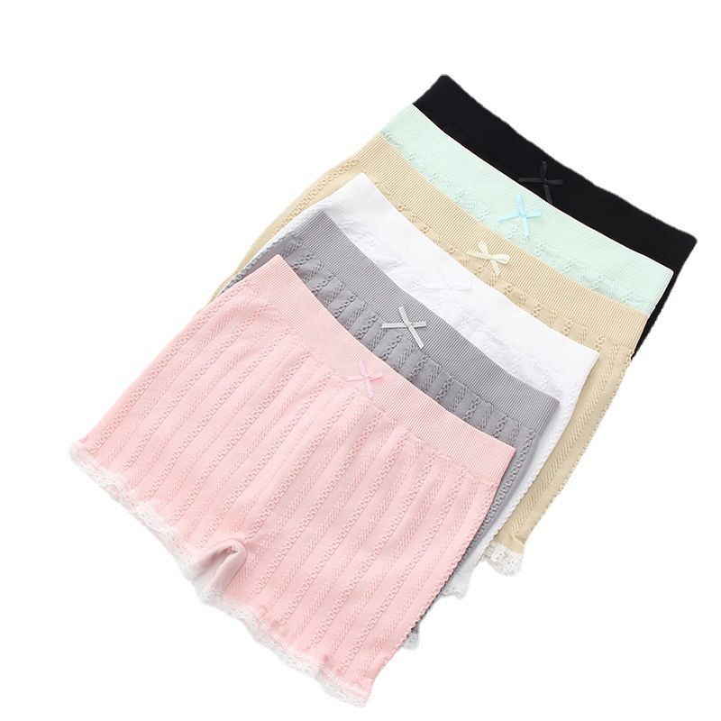 2*Sets High elastic seamless anti glare women's boxer underwear summer new fresh lace lace Fried Dough Twists three part safety pants