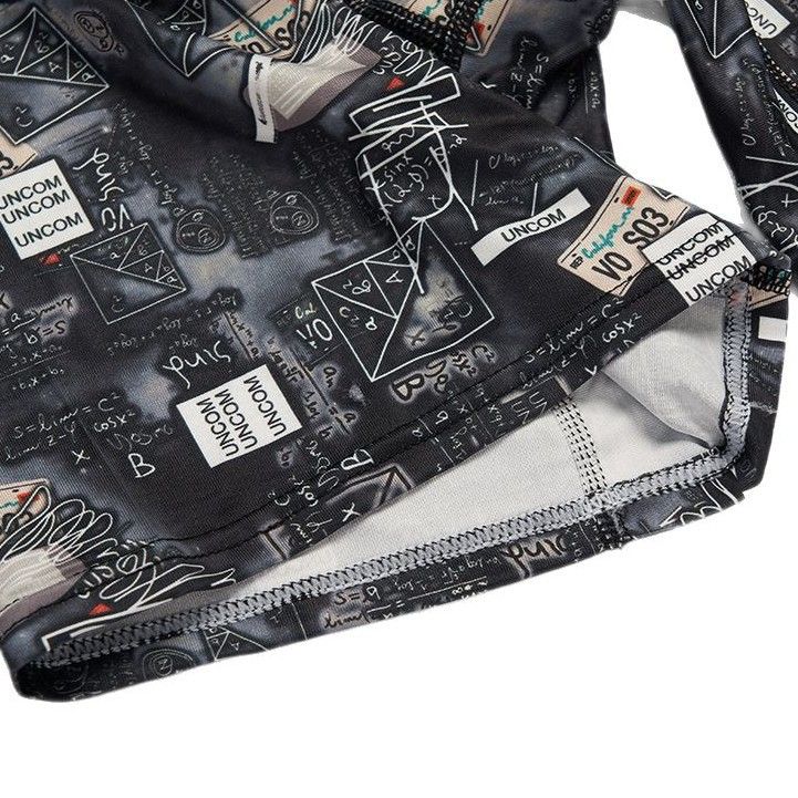 Cross border European and American men's printed tight underwear, sports men's boxer shorts, extended hot spring swimming trunks, men's shorts