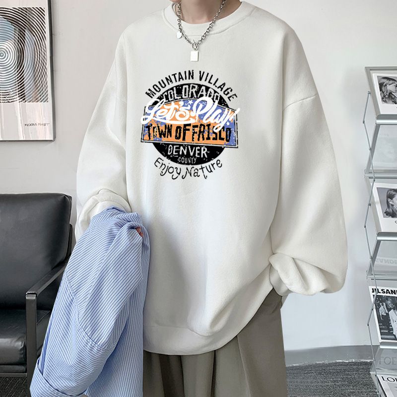 Manufacturer direct sales hoodie unisex 2023 new American retro pullover round neck autumn couple long sleeved T-shirt