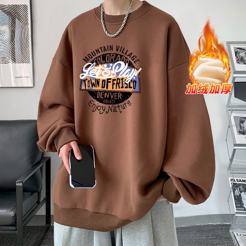 Manufacturer direct sales hoodie unisex 2023 new American retro pullover round neck autumn couple long sleeved T-shirt