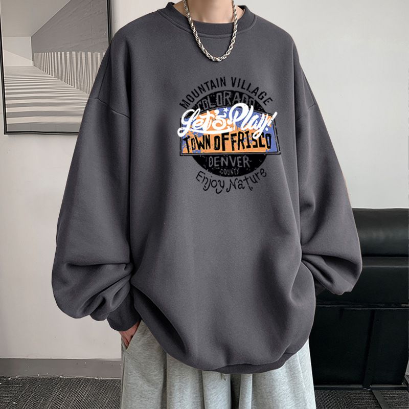 Manufacturer direct sales hoodie unisex 2023 new American retro pullover round neck autumn couple long sleeved T-shirt