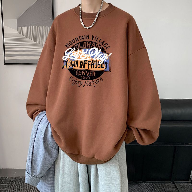 Manufacturer direct sales hoodie unisex 2023 new American retro pullover round neck autumn couple long sleeved T-shirt