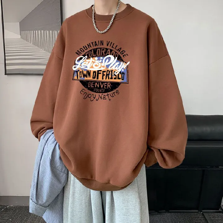 Manufacturer direct sales hoodie unisex 2023 new American retro pullover round neck autumn couple long sleeved T-shirt