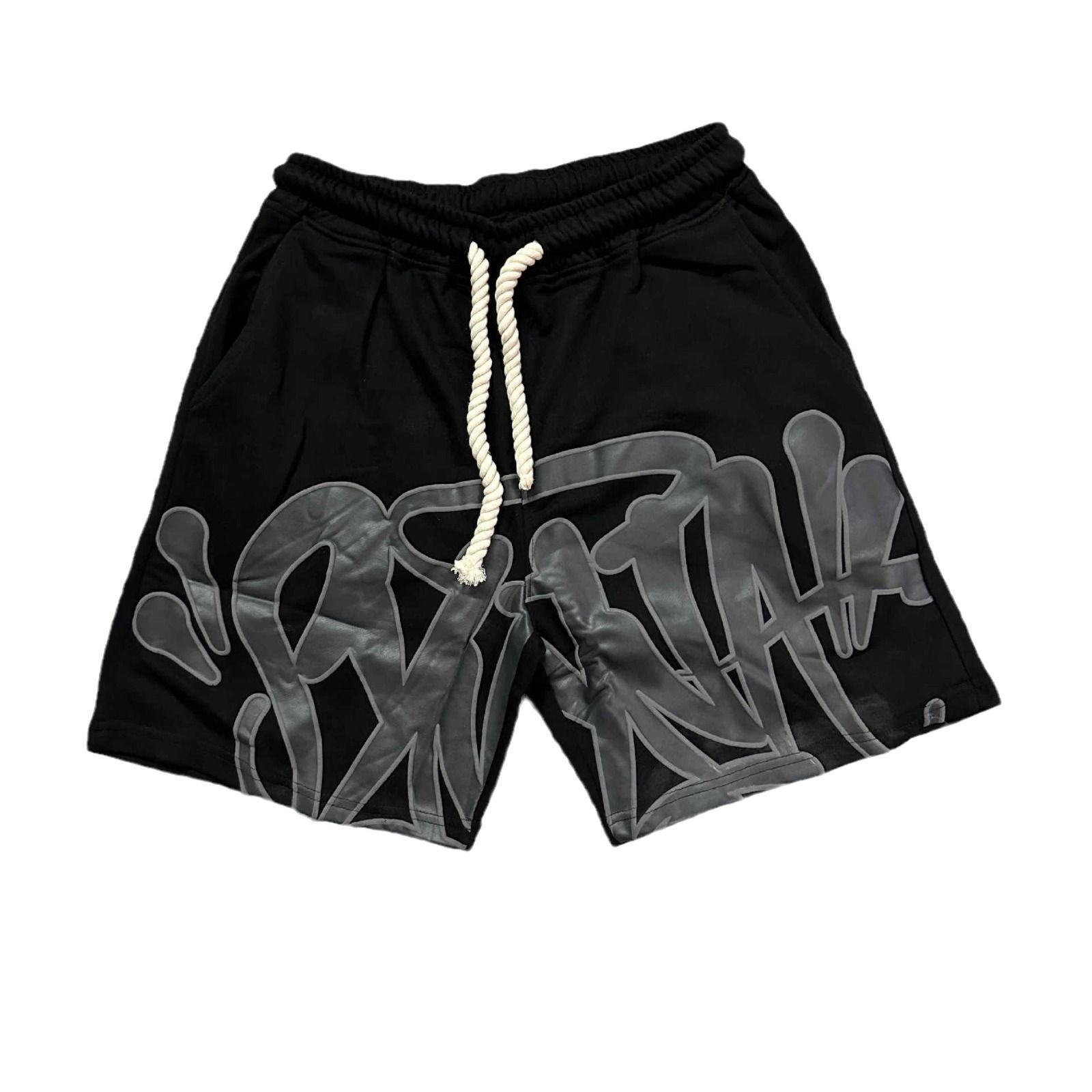 Synaworld style American hip-hop foam letter print short men's summer fashion brand casual sports shorts trend