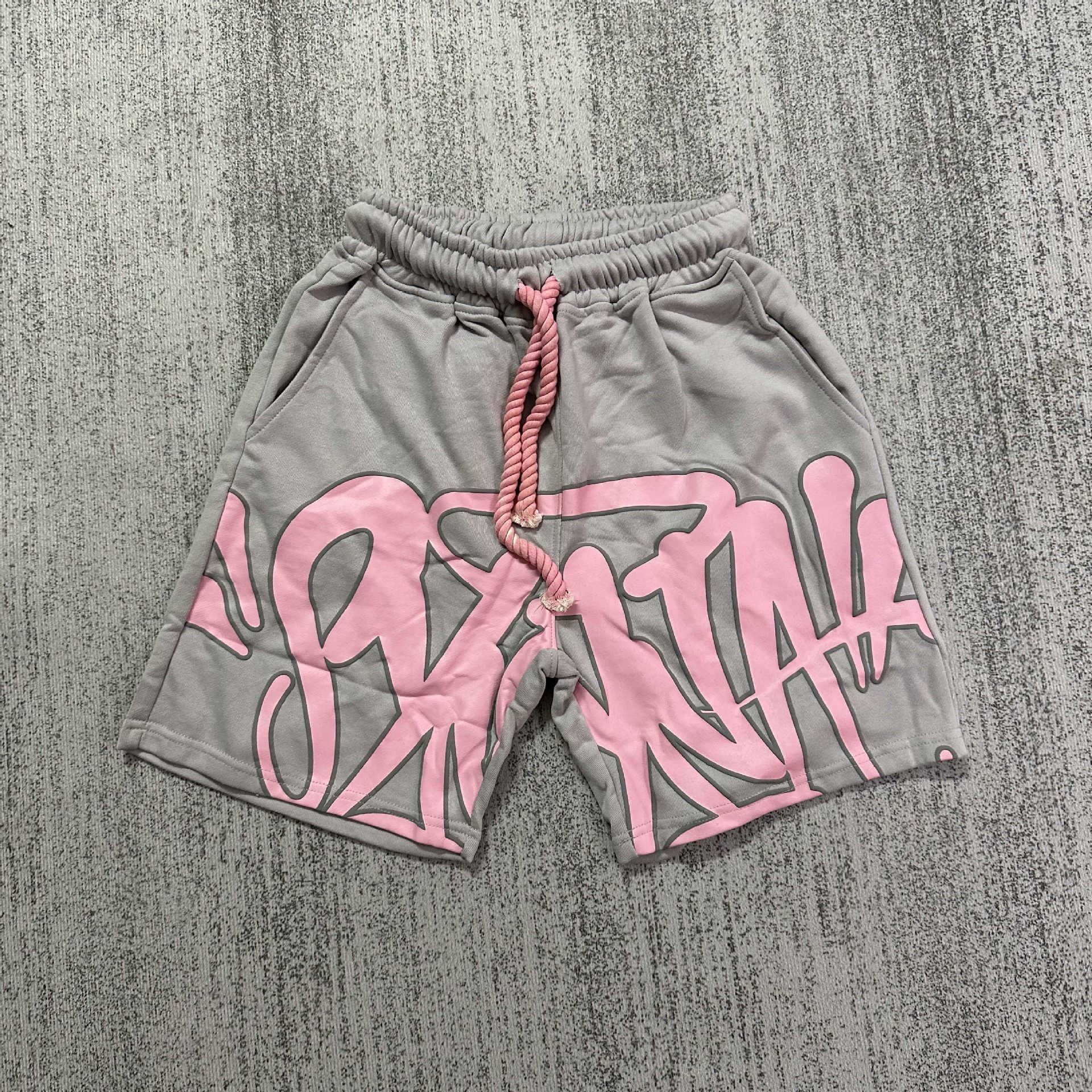 Synaworld style American hip-hop foam letter print short men's summer fashion brand casual sports shorts trend