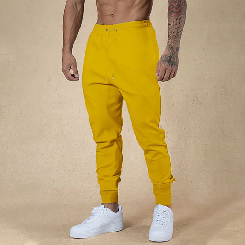 2025 Cross border Autumn New Men's Casual Pants with European and American Personality, Versatile Multi color Slimming Tie Rope Men's Small Foot Pants