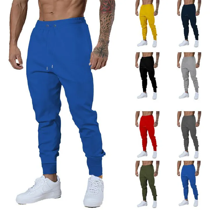 2025 Cross border Autumn New Men's Casual Pants with European and American Personality, Versatile Multi color Slimming Tie Rope Men's Small Foot Pants