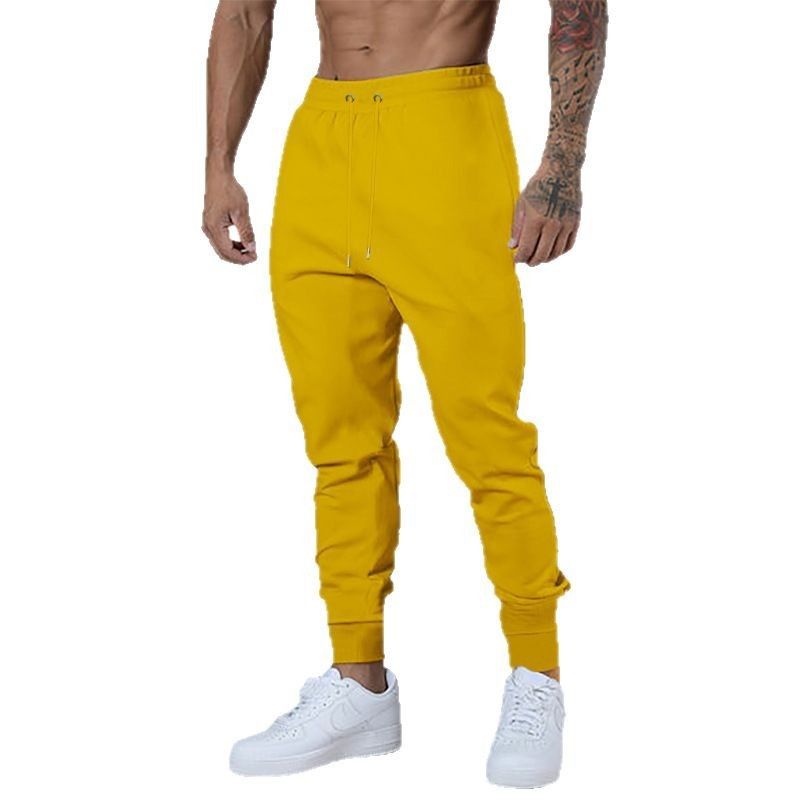 2025 Cross border Autumn New Men's Casual Pants with European and American Personality, Versatile Multi color Slimming Tie Rope Men's Small Foot Pants
