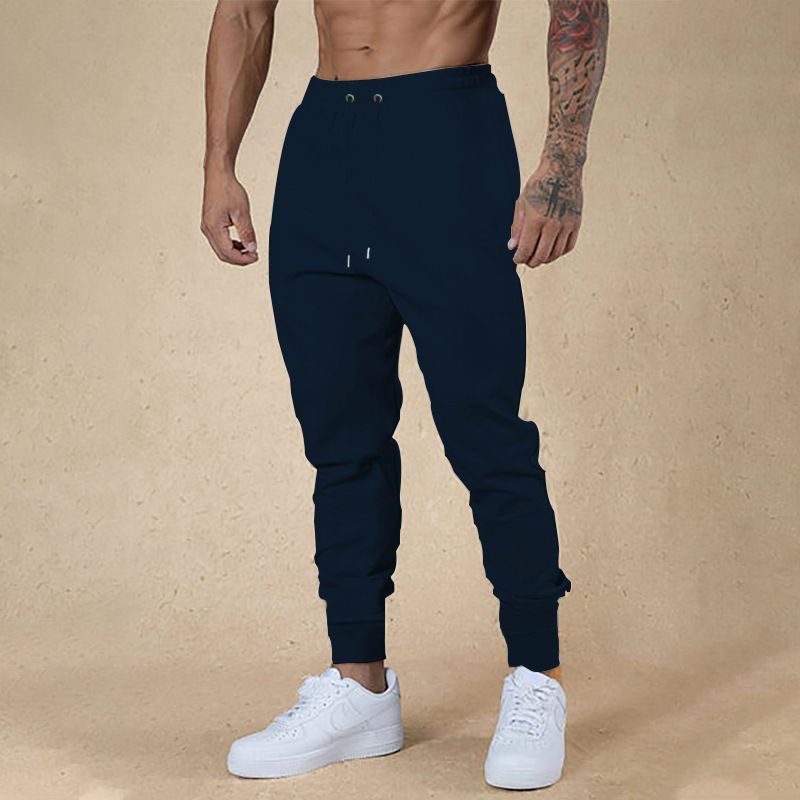 2025 Cross border Autumn New Men's Casual Pants with European and American Personality, Versatile Multi color Slimming Tie Rope Men's Small Foot Pants