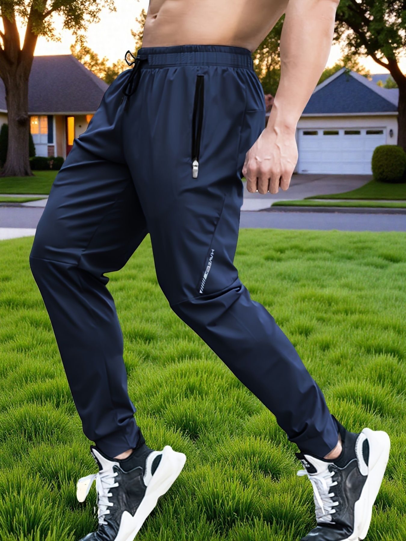 Summer Outdoor Ice Silk Thin Men's Casual Pants Korean Wave Quick drying Elastic Leg Tight Sports Pants Men's Cross border Wholesale