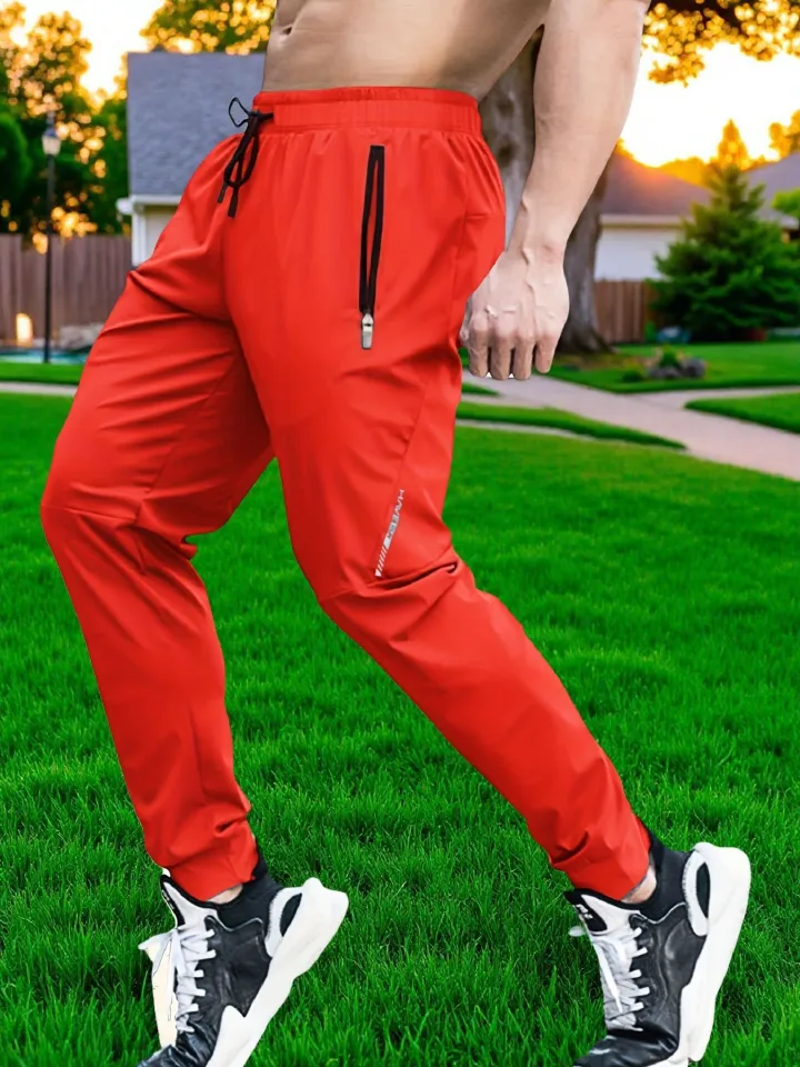 Summer Outdoor Ice Silk Thin Men's Casual Pants Korean Wave Quick drying Elastic Leg Tight Sports Pants Men's Cross border Wholesale