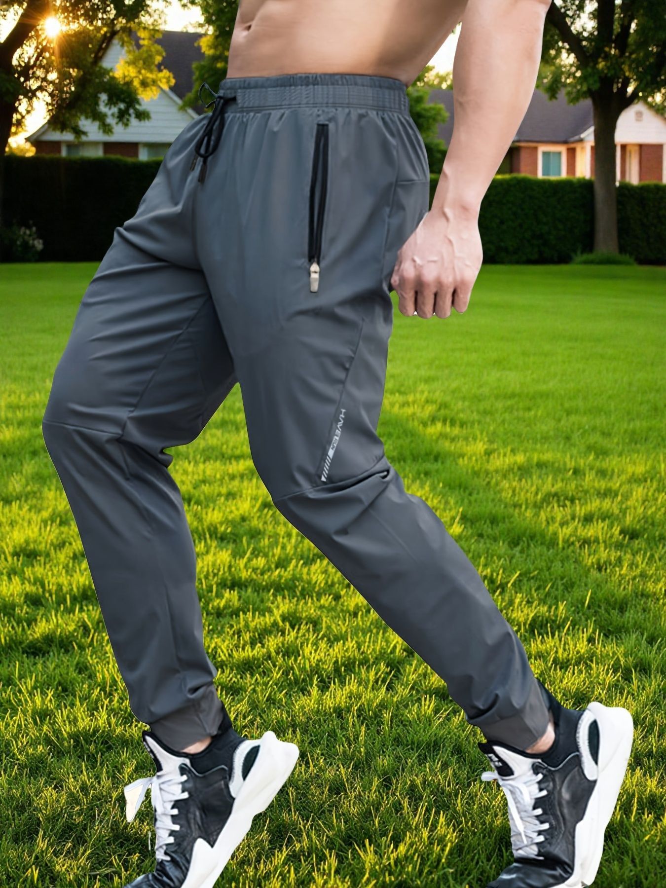 Summer Outdoor Ice Silk Thin Men's Casual Pants Korean Wave Quick drying Elastic Leg Tight Sports Pants Men's Cross border Wholesale