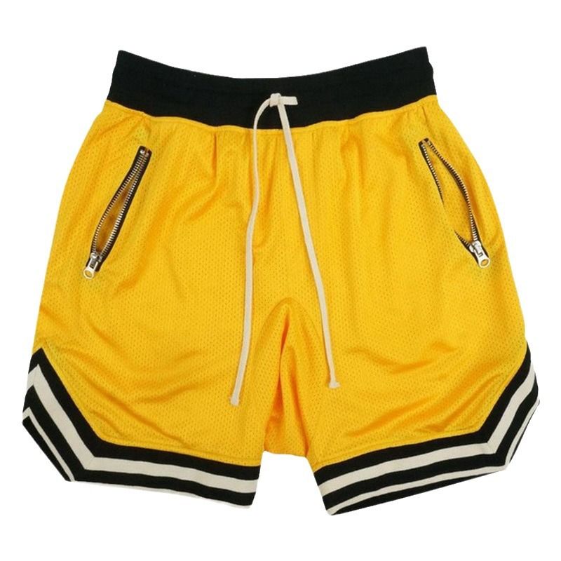 Summer muscle partner running basketball training thin mesh sports shorts men's breathable fitness five quarter pants