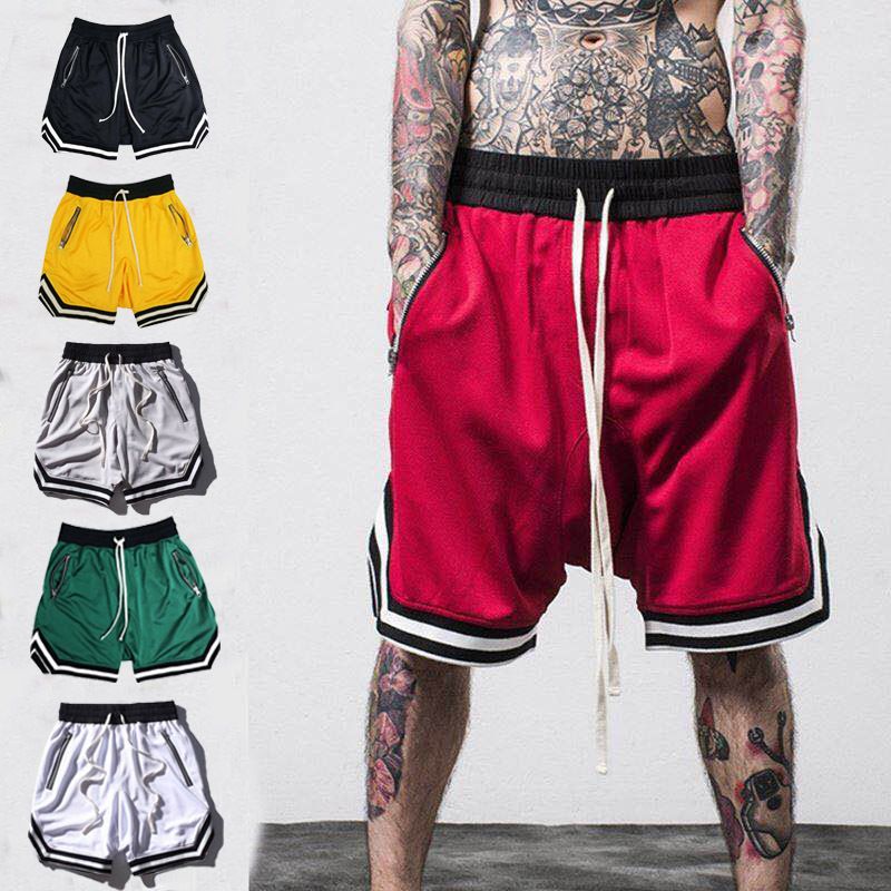 Summer muscle partner running basketball training thin mesh sports shorts men's breathable fitness five quarter pants