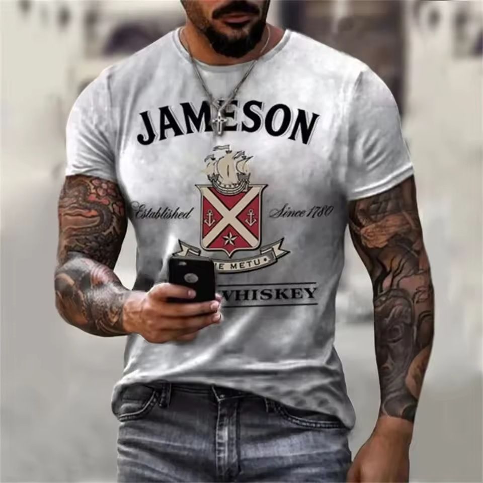 Men's 100% Polyester 3D Print Crew Neck T-shirt - Perfect for Active Lifestyle, Casual Wear - Easy to Care men tshirts 01 S
